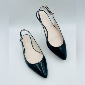 Boden Black Patent Leather Slingback Flats Size 37 (US 6.5–7)